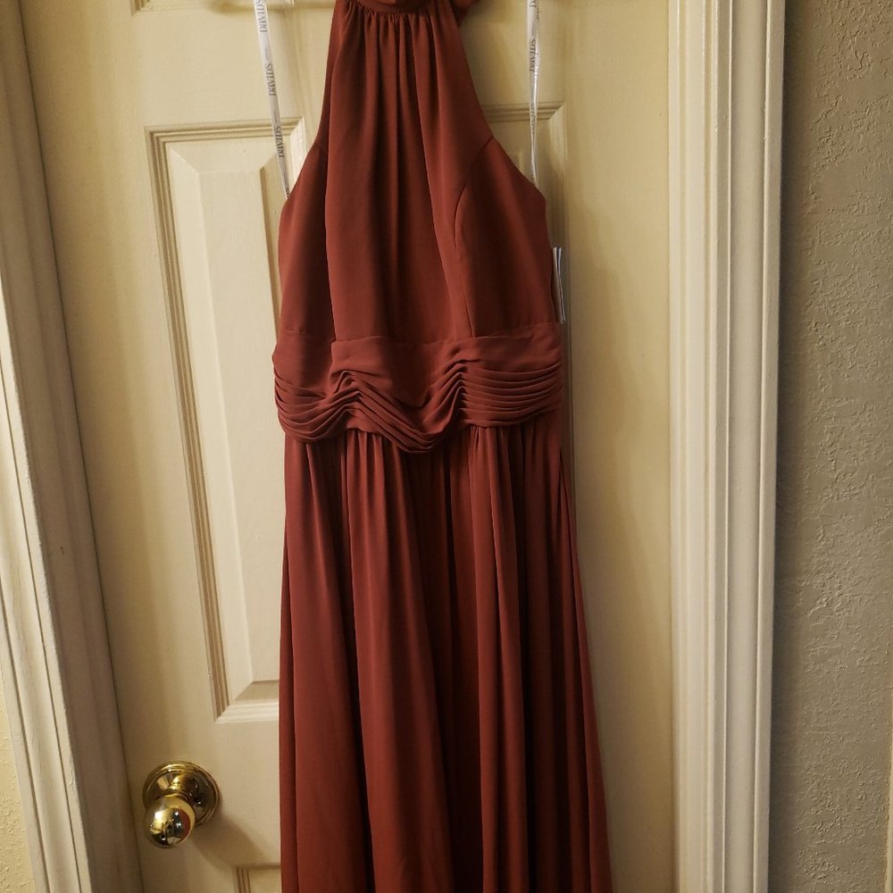 David's bridal cinammon halter dress